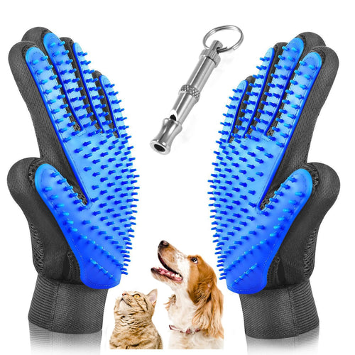 Pet grooming and deshedding glove for dogs and cats